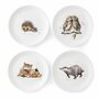 Royal_Worcester-WRENDALE-Assorti-breakfast-plates-set/4-WOODLAND_ANIMALS-owl-fox-hedgehog-badger-uil-vos-egel-das-ontbijtbordje