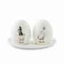 Peper &amp; Zout-potjes-op-tray-set-WRENDALE-Design-QUARD_DUCKS-NOT_A_DAISY_GOES_BY-Hannah Dale-Royal Worcester-Portmeirion-Een