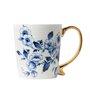 Heinen-Delftsblauw-beker-300ml-BLOEMEN-gouden-oor-met-krul-porcelain-blauwe-M322