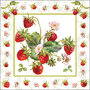 Papieren-servetten-lunch-FRESH-STRAWBERRIES-frisse-aardbeien-plantjes-33x33cm-Ambiente-13314245