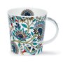 DUNOON-beker-mok-mug-Lomond-shape-JACOBEAN-WHITE-bloemen-planten-wit-achtergrond-David_Broadhurst