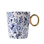 Heinen-Delftsblauw-beker-aardewerk-300ml-SIERLIJKE-BLOEM-klein-oor-goud-porcelain-blauwe-Bloemen-M330