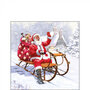 Ambiente-papieren-servetten-cocktail-SANTA-ON-SLEDGE-25x25cm-p/20-Kerstman-slee-slede-sneeuw-landschap-32515280