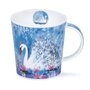 DUNOON-mug-beker-mok-FANCY-FEATHERS-Swan-Zwaan-vijver-Waterlelies-Lomond-320ml