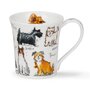 Dunoon-fine-bone-China-beker-mok-JURA-210ml-Messy-Cats-slordige-hondenrassen-by-Kate-Mawdsley