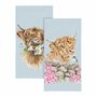 Papieren-zakdoekjes-tissue-Wrendale-Designs-Cow-DAISY-COO-blauw-Schotse-Hooglander-TIS002
