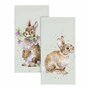 Papieren-zakdoekjes-tissue-Wrendale-Designs-RABBIT-HEAD-CLOVER-HEELS-Konijn-Klaver-TIS010