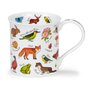 DUNOON-mug-Bute-beker-mok-Tasse-WILD-LIFE-vogels-insecten-bosdieren-specht-hermelijn-eekhoorn-design-Kate_Mawdsley