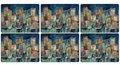 Pimpernel-placemats-Small-set/6-EVENING-PORT-haven-bij-avond-boten-huizen-melamine-kurk-30,5x23cm
