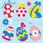 Papieren-servetten-Pasen-EASTER-EGGS-Collection-Blue-gekleurde-kippen-eieren-blauw