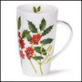 DUNOON-XL-mug-beker-Tasse-fbC-Henley-600ml-HOLLY &amp; MISTLETOE-Kerst takken-Hulst-mistletoe-design-Richard Partis