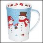 DUNOON-XL-mug-beker-Tasse-fbC-Argyll-500ml-SNOW FLURRY-SNOWMAN-Sneeuwpoppen-design-Kate Mawdsley