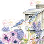 Ambiente-papieren-servetten-BIRDHOUSE-BACKYARD-Vogelhuis-vogels-bloemen-lila-rose-lunch-diner-servet