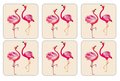 Pimpernel-Sara Miller-onderzetter-set/6-FLAMINGO-roze-goud-accenten