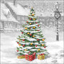 Ambiente-papieren-servetten-lunch-diner-TREE ON SQUARE-33x33cm-p/20-Kerstboom-plein-sneeuw-33312310-