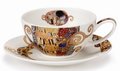 Dunoon-fbC-wide-cup &amp; saucer-kop &amp; schotel-BELLE EPOQUE-The Kiss-22 karaats-goud-accenten-