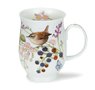 Dunoon-beker-mok-mug-Becher-Suffolk-HEDGEROW-BIRDS-Wren-Winterkoninkje-vogel-bloemen-Bramen-tak-struik-bermplant-