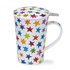 Dunoon-Shetland-shape-set-mug-infuser-lid-beker-theezeef-deksel-STARBURST-gekleurde-sterren-explosie-440ml