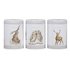 Wrendale-TEA-COFFEE-SUGAR-set/3-voorraad-blikken-trommels-rond-11cm-WRENDALE-Bosdieren-Hare-Owls-Stag-Haas-Uil-Hert-Hannah_Dale