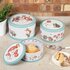 Wrendale-CAKE-TINS-set/3-koekblik-trommel-rond-20_22.5_25cm-WRENDALE-Country_animal-dieren-Muis-egel-bosdieren-design-Hannah_Da