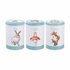 Wrendale-TEA-COFFEE-SUGAR-set/3-voorraad-blikken-trommels-rond-11cm-The_Country_set-WRENDALE-Teal-groen-Bosdieren-Hare-mouse-fo