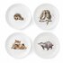 Royal_Worcester-WRENDALE-Assorti-breakfast-plates-set/4-WOODLAND_ANIMALS-owl-fox-hedgehog-badger-uil-vos-egel-das-ontbijtbordje