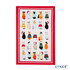 Ulster Weavers-theedoek-katoen-CATS IN WAITING-wachtende-katten-stippen-oranje-rand-cotton-Tea_towel-