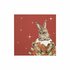 papieren-cocktail-servetten-Wrendale-Designs-MERRY-LITTLE-CHRISTMAS-Rabbit-25x25cm-konijn-Kerstgroen-design-Hannah_Dale-K056