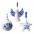 Heinen-Delftware-set-van-3-porseleinen-kerstornamenten-ongeveer-8.5cm-Kerstbal-Engel-ster-BLOEM-Delftsblauw-bloem-motieven-D078