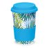 Dunoon-TRAVEL-MUG-beker-mok-palmboom-blauw-palmbomen-stippen-regen-440ml