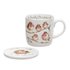 Royal-Worcester-Portmeirion-set-beker & onderzetter-mug & Coaster-FAMILY CHRISTMAS-Robins-Roodborstjes-Kerst-uitgave-Wr